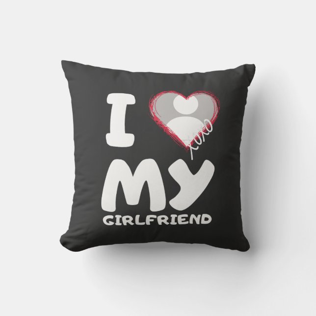 i love my girlfriend  throw pillow (Front)