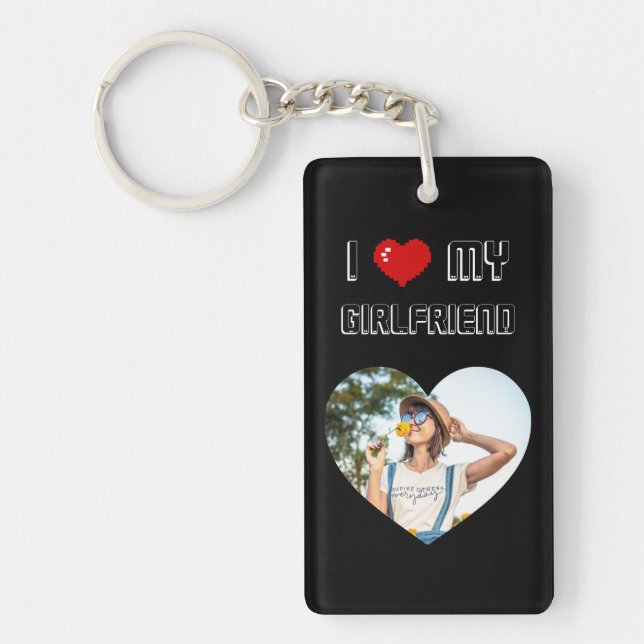  I Love My Girlfriend Valentine's Day Gift for Men Keychain (Front)