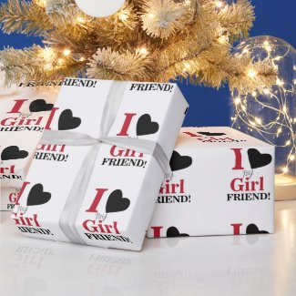 I Love My Girlfriend Wrapping Paper