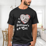I Love My Girlfriend's Cat Custom Heart Photo T-Shirt<br><div class="desc">Who do you really love? Your girlfriend or her cat! Give the perfect gift to your boyfriend this valentines day with this funny cat lover shirt ! A must have for every cat lover, cat mom and cat dad ! A fun twist on I Love My Girlfriend, this shirt quote...</div>