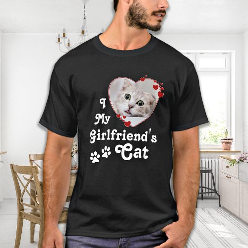 I Love My Girlfriends Cat Custom Heart Photo T_Shirt