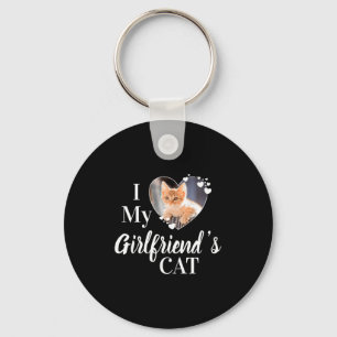 I Love My Girlfriends Cat Custom Photo T Shirt Keychain