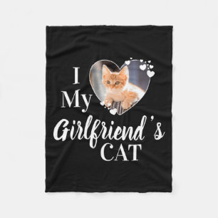 I Love My Girlfriends Cat Photo Fleece Blanket