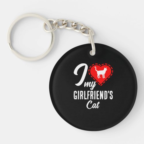 I love my Girlfriends cat red heart Keychain