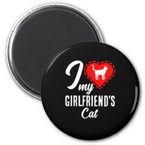 I love my Girlfriends cat red heart Magnet