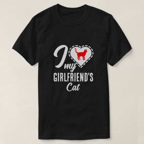 I love my Girlfriends cat red T_Shirt