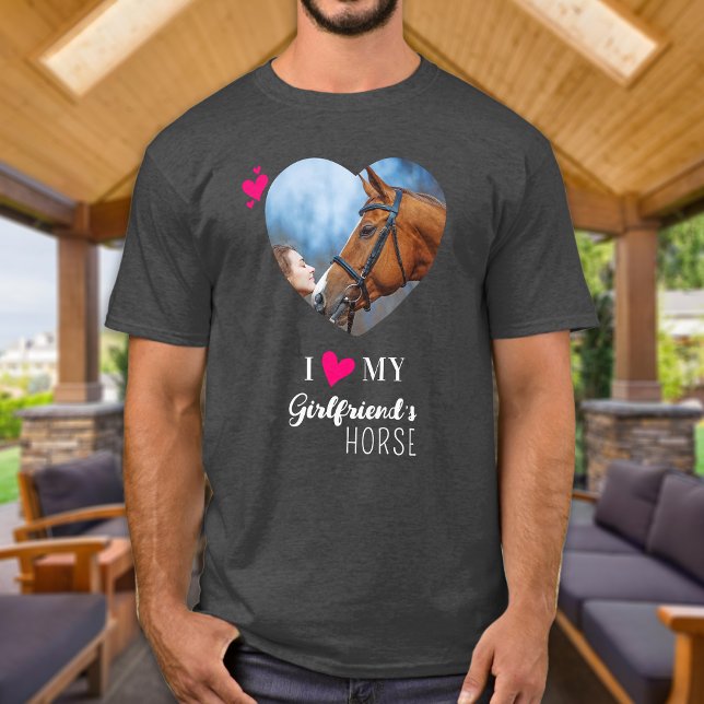 I Love My Girlfriend's Horse Custom Photo T-Shirt (Creator Uploaded)