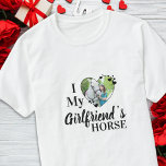I Love My Girlfriend's Horse Personalized Photo T-Shirt<br><div class="desc">Who do you really love? Your girlfriend or her horse! Give the perfect gift to your boyfriend this valentines day with this funny horse lover shirt ! A must have for every horse lover, and equestrian ! A fun twist on I Love My Girlfriend, this shirt quote "I Love My...</div>