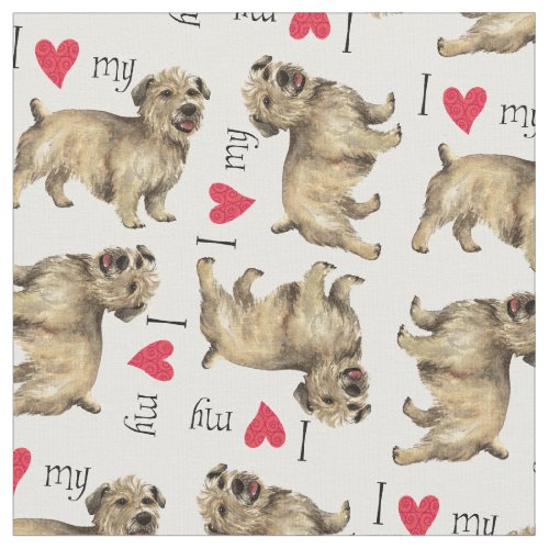 I Love my Glen of Imaal Terrier Fabric