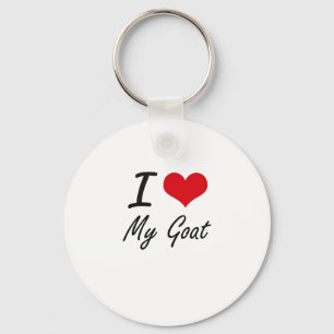 I Love My Goat Keychain
