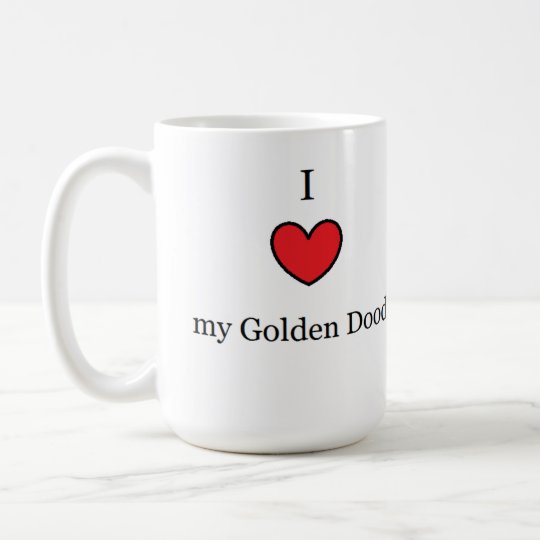 I Love My Golden Doodle, Red Heart Coffee Mug