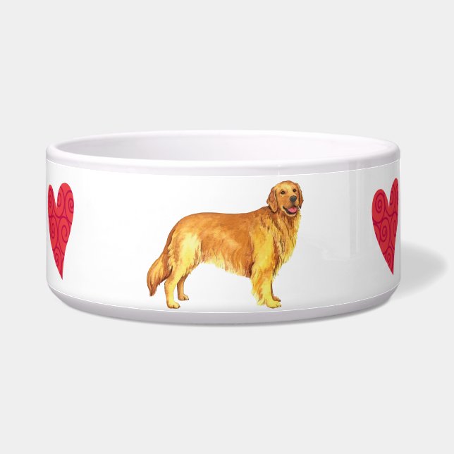 I Love my Golden Retriever Bowl (Right)