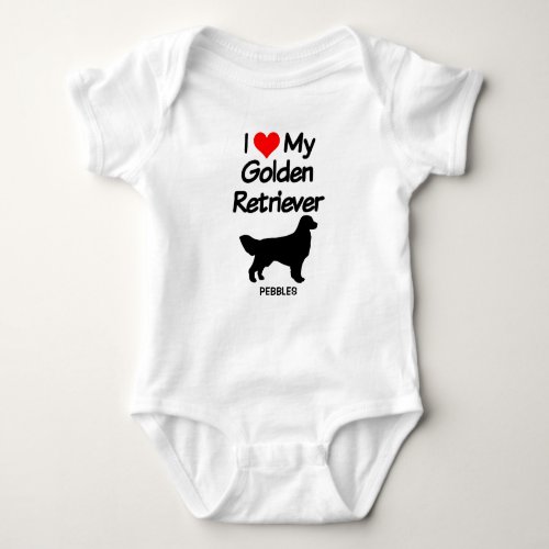 I Love My Golden Retriever Dog Baby Bodysuit