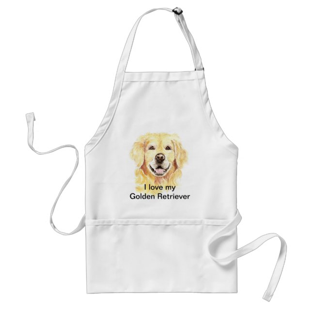I Love my Golden Retriever, Dog, Pet Adult Apron (Front)