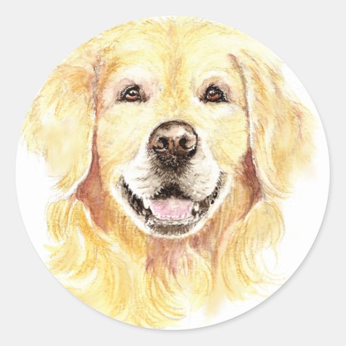I Love my Golden Retriever Dog Pet Classic Round Sticker
