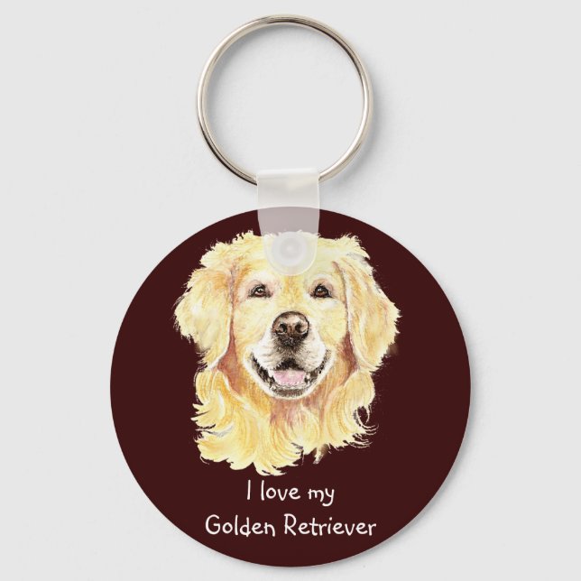 I Love my Golden Retriever, Dog, Pet Keychain (Front)