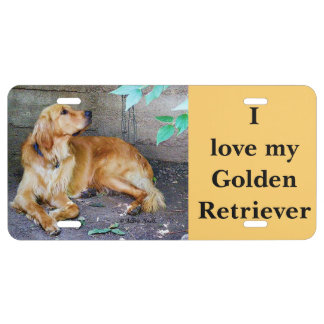 I love my Golden Retriever License Plate