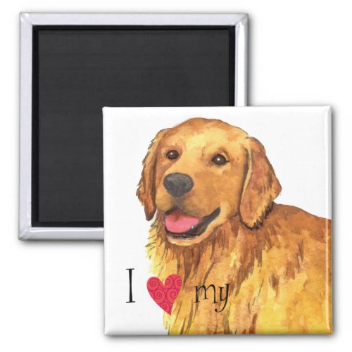 I Love my Golden Retriever Magnet