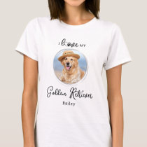 I Love My Golden Retriever Personalized Dog Photo T-Shirt