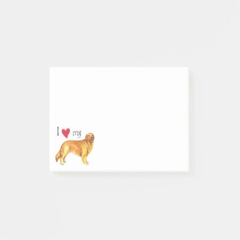 I Love My Golden Retriever Post-it Notes by DogsInk at Zazzle