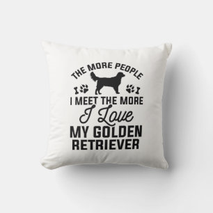 I Love My Golden Retriever Throw Pillow
