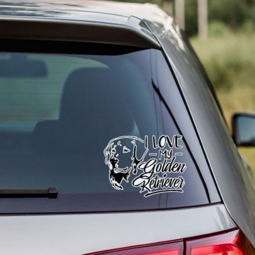 I Love My Golden Retriever Vinyl Sticker