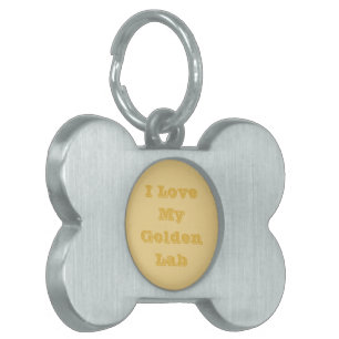I Love My Golden Yellow Lab Pet ID Tag