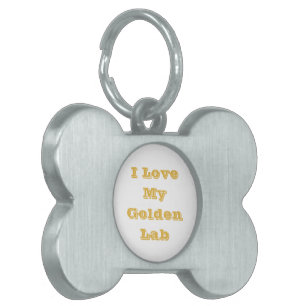 I Love My Golden Yellow Lab Pet ID Tag