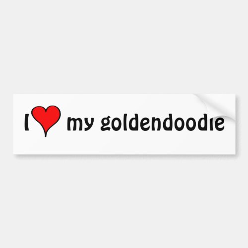 I Love My Goldendoodle Bumper Sticker