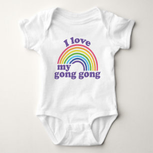 I Love My Gong Gong - Cute Rainbow Baby Bodysuit
