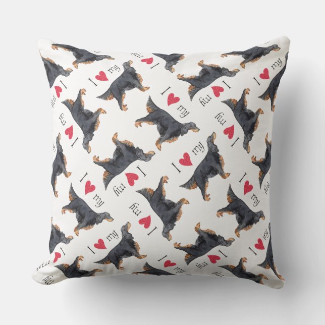 I Love my Gordon Setter Outdoor Pillow (Front)
