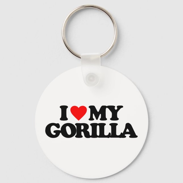 I LOVE MY GORILLA KEYCHAIN (Front)