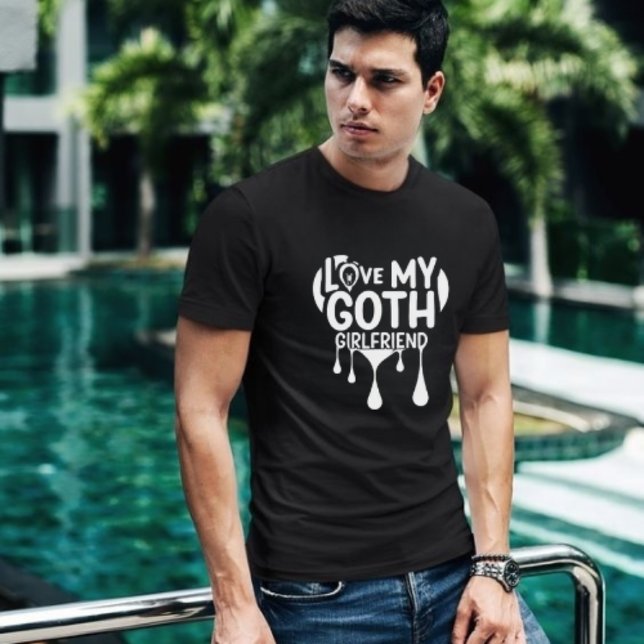 I Love My Goth Girlfriend Dripping Heart T-Shirt (Creator Uploaded)