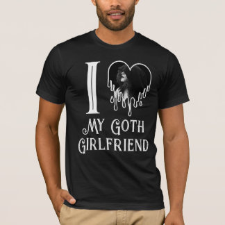 I Love My Goth Girlfriend White Heart Gothic Photo T-Shirt