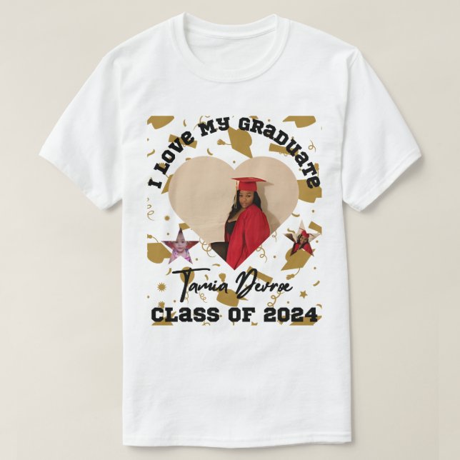 I Love My Graduate 2024 Heart T-Shirt (Design Front)