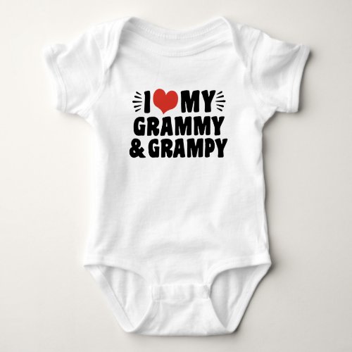 I Love My Grammy And Grampy Baby Bodysuit