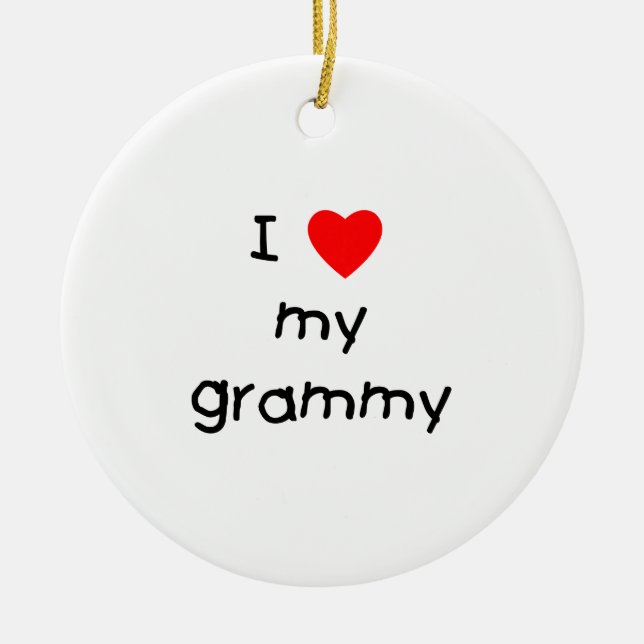 I Love My Grammy Ceramic Ornament (Front)