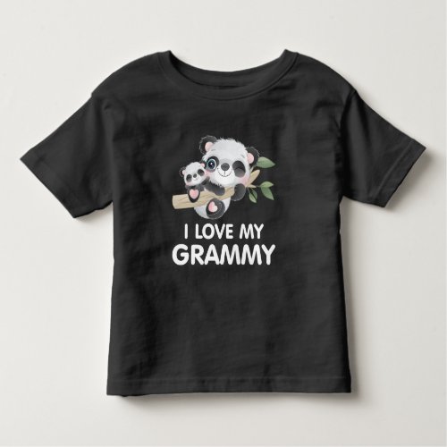 I Love My Grammy Cute Baby and Adult Pandas Toddler T_shirt