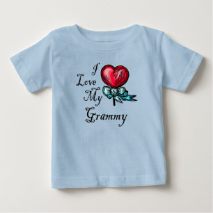 I Love My Grammy Heart Lollipop Baby T-Shirt
