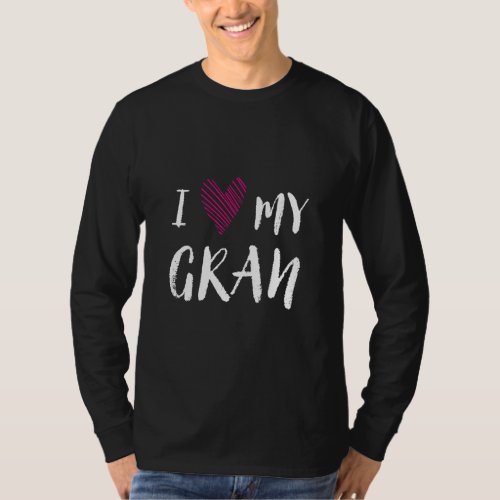 I Love My Gran Family Outfit Relatives Costume Gra T_Shirt