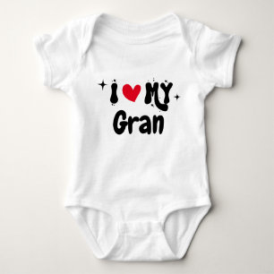I Love My Gran Retro Stars Customizable Newborn Baby Bodysuit