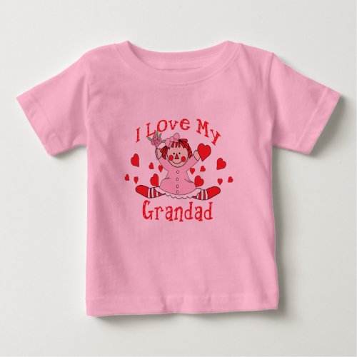 I love My Grandad Rag Doll  Hearts Baby T_Shirt