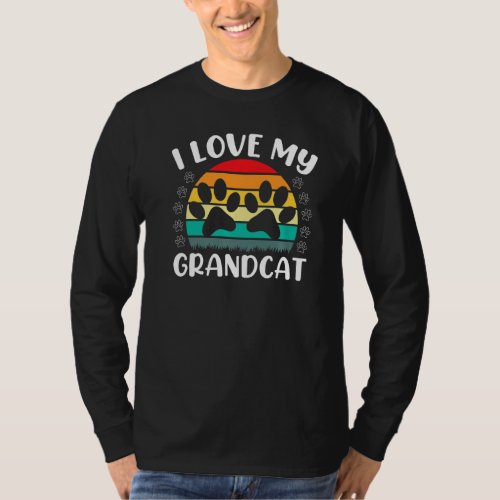 I Love My Grandcat  Cat  Granddad Grandma Grandpar T_Shirt