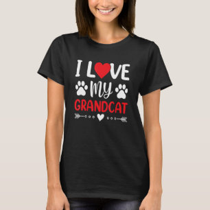I Love My Grandcat  Cat  Granddad Grandma Grandpar T-Shirt