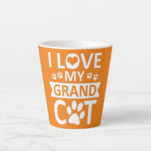 I love my Grandcat Cat Lover Granddad Grandma Latte Mug