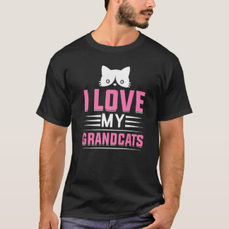 I Love My Grandcats Cat  Granddad Grandma Grandpar T-Shirt