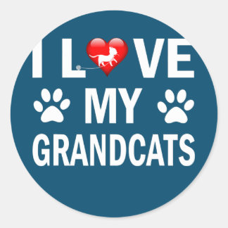I love my Grandcats Cat Lover Granddad Grandma Classic Round Sticker