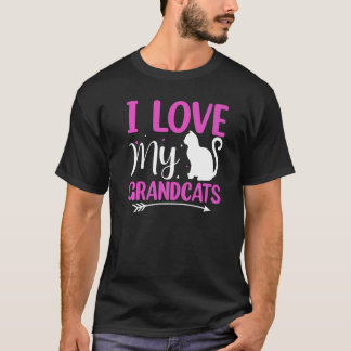 I Love My Grandcats Cat Lover Granddad Grandma Gra T-Shirt
