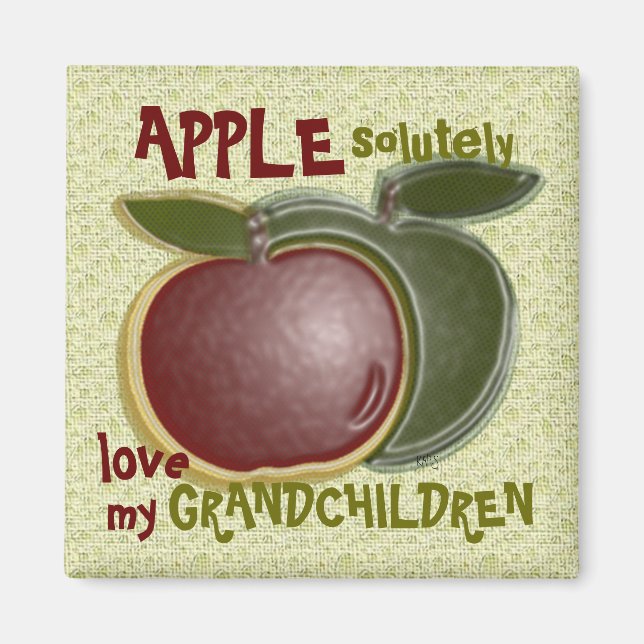 I Love my Grandchildren Apples Humorous Magnet (Front)