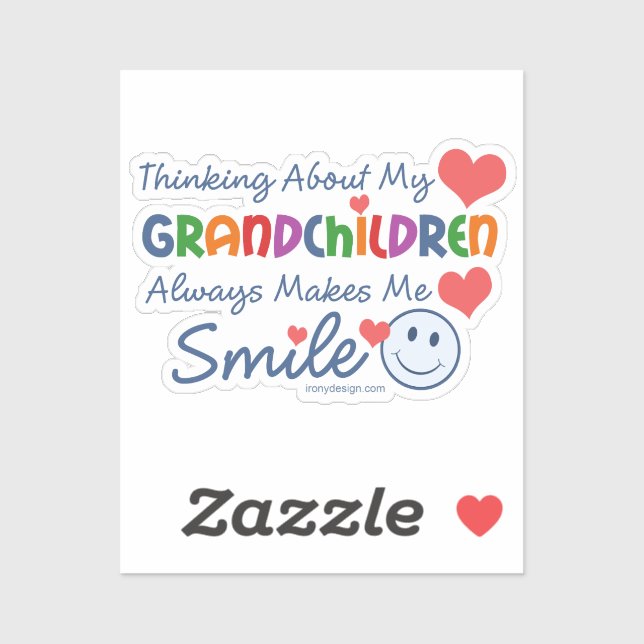I Love My Grandchildren Contour Cut Sticker (Sheet)